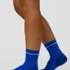 Fast Performance Quarter Socks 2.0 - Electric Indigo-White