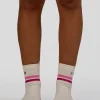 Blooming Pilates Grip Socks - Off White-Ultra Fuchsia