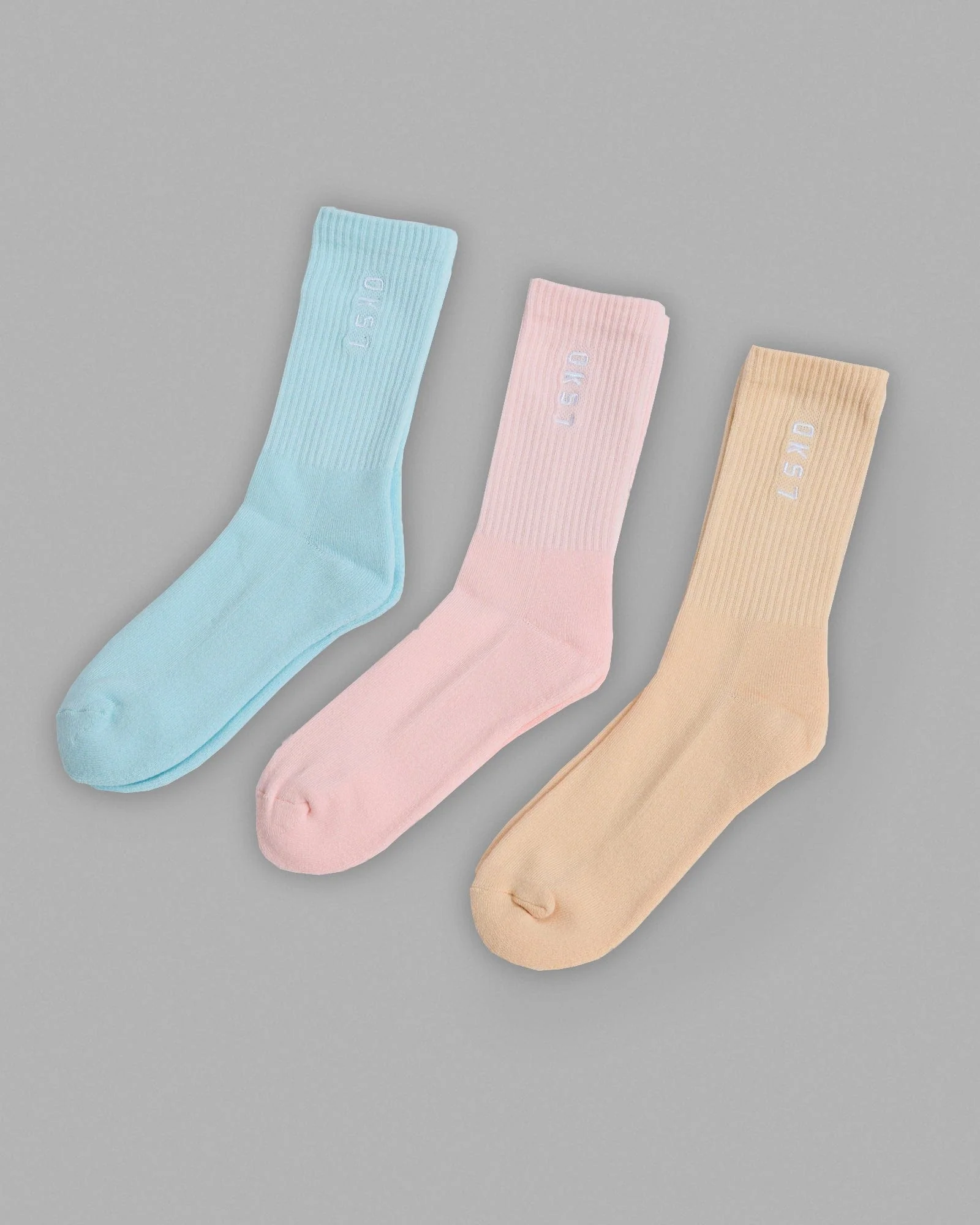 10159-signal-crew-socks-3-pack-pastel-blue-pink-orange-5.webp Signal Crew Socks 3 Pack - Pastel-Blue-Pink-Orange