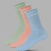 Daily 3 Pack Crew Sock - Glacial Blue-Surf Spray-Mellow Peach