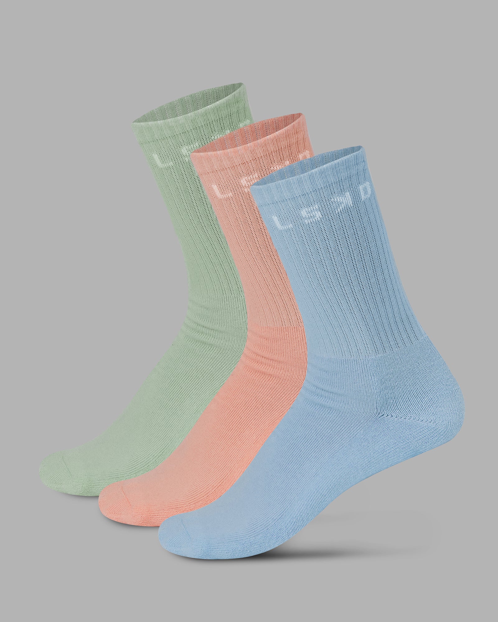 10177-daily-3-pack-crew-sock-glacial-blue-surf-spray-mellow-peach-1.jpg Daily 3 Pack Crew Sock - Glacial Blue-Surf Spray-Mellow Peach