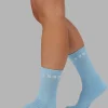 Daily 3 Pack Crew Sock - Glacial Blue-Surf Spray-Mellow Peach