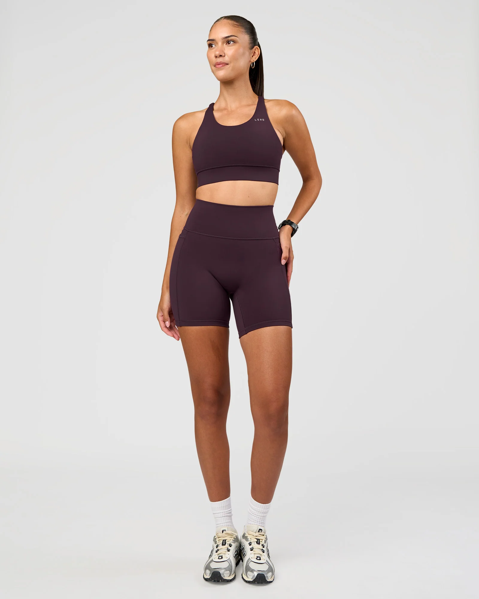Fusion V-Contour Ultra High-Rise 6" Short Pockets - Midnight Plum
