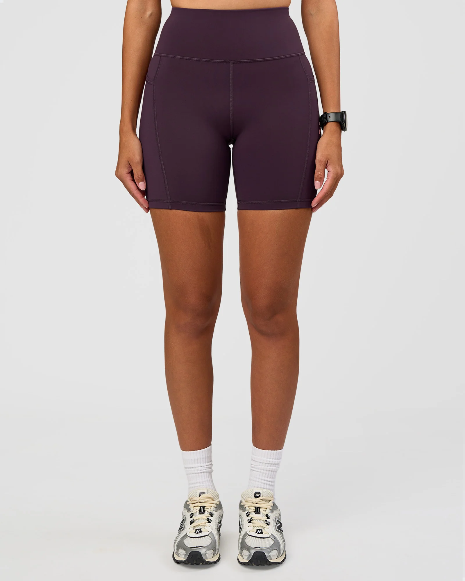Rep Ultra High-Rise 6" Short Pockets - Midnight Plum-Marshmallow