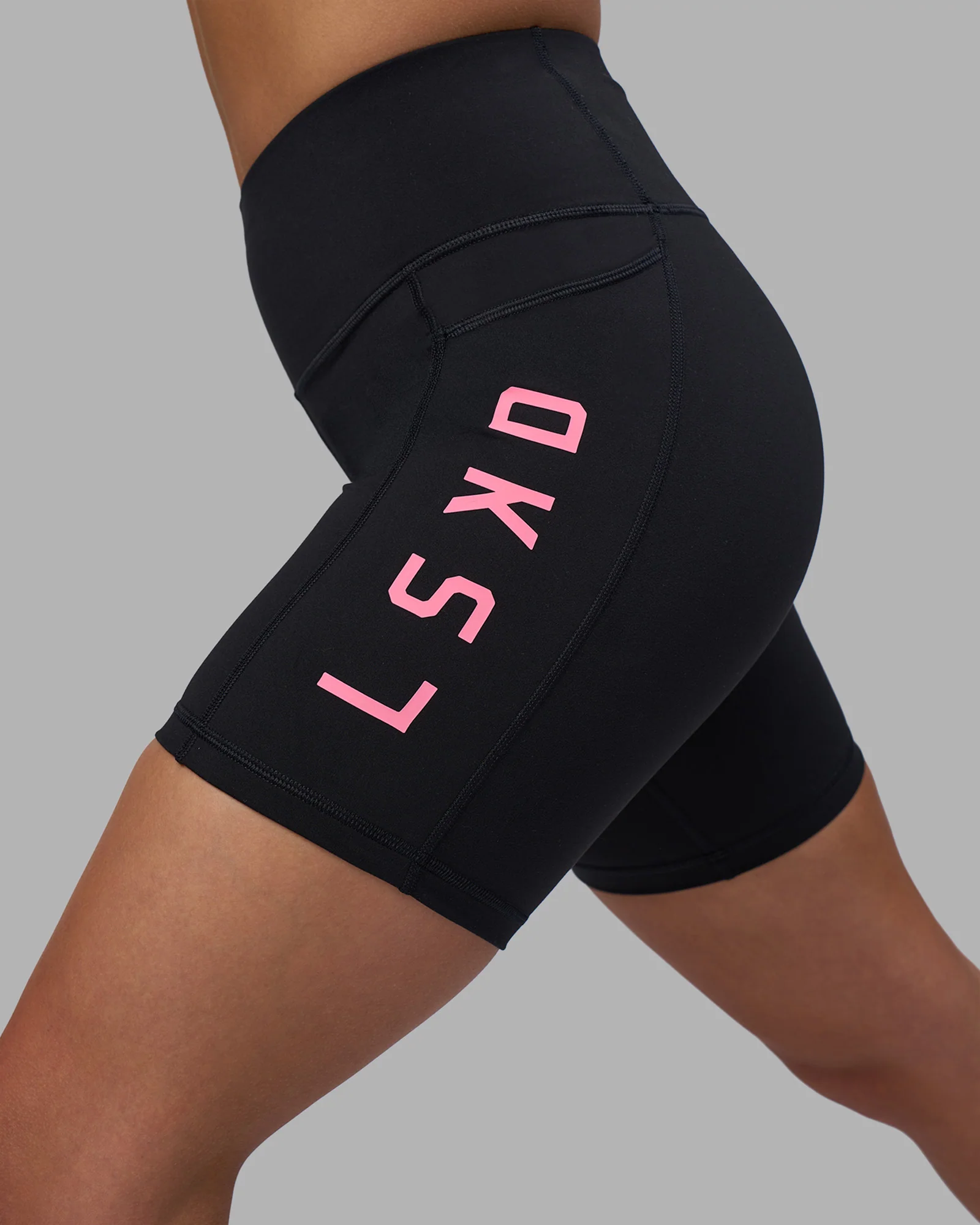 Rep Ultra High-Rise 6" Short Pockets - Black-Candy Pink