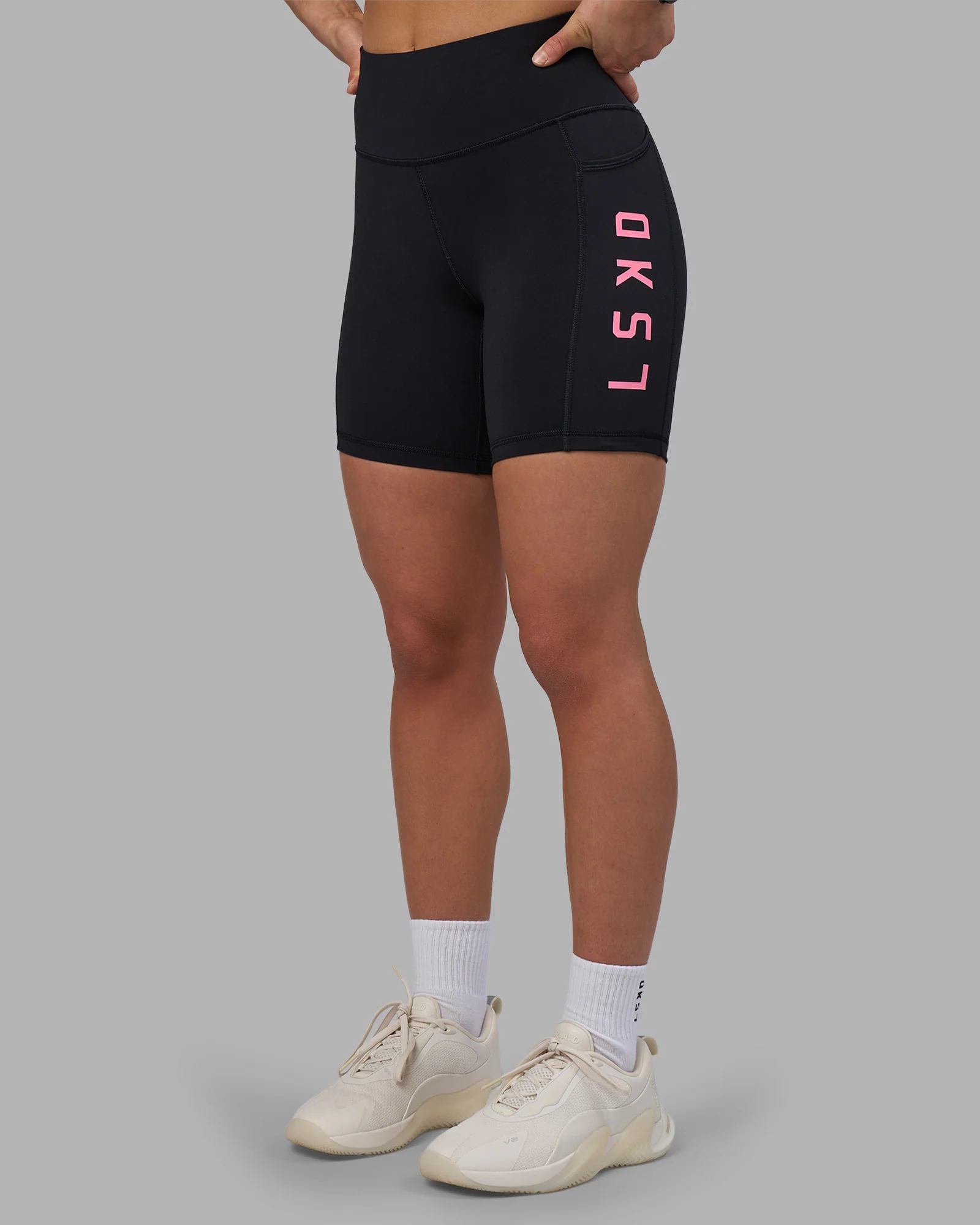 Rep Ultra High-Rise 6" Short Pockets - Black-Candy Pink