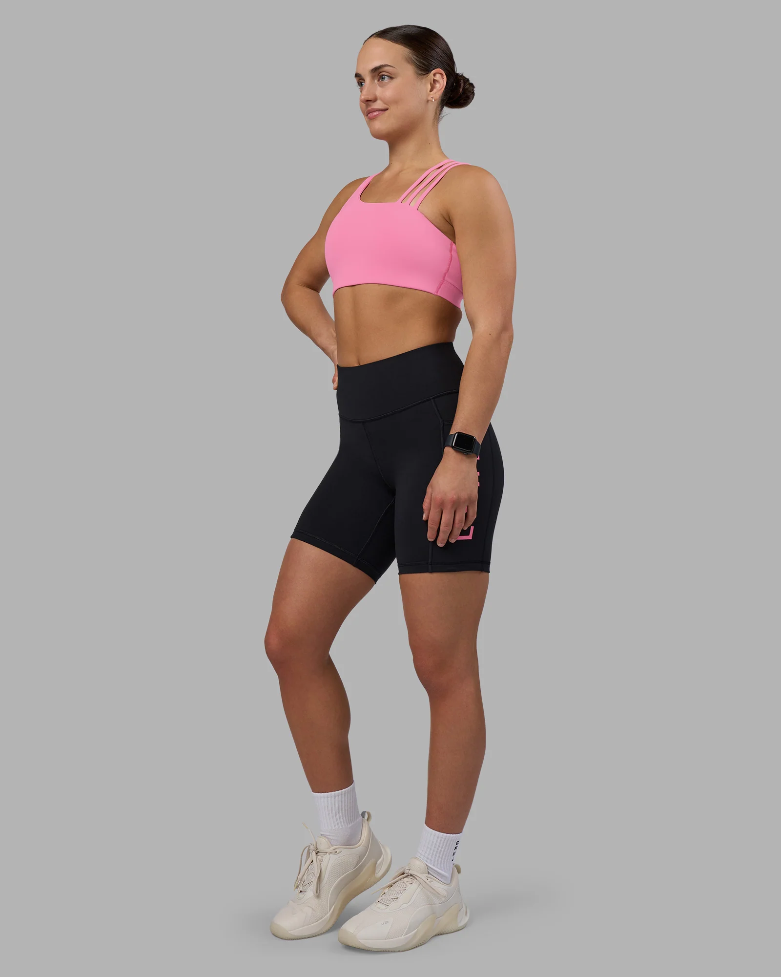 Rep Ultra High-Rise 6" Short Pockets - Black-Candy Pink