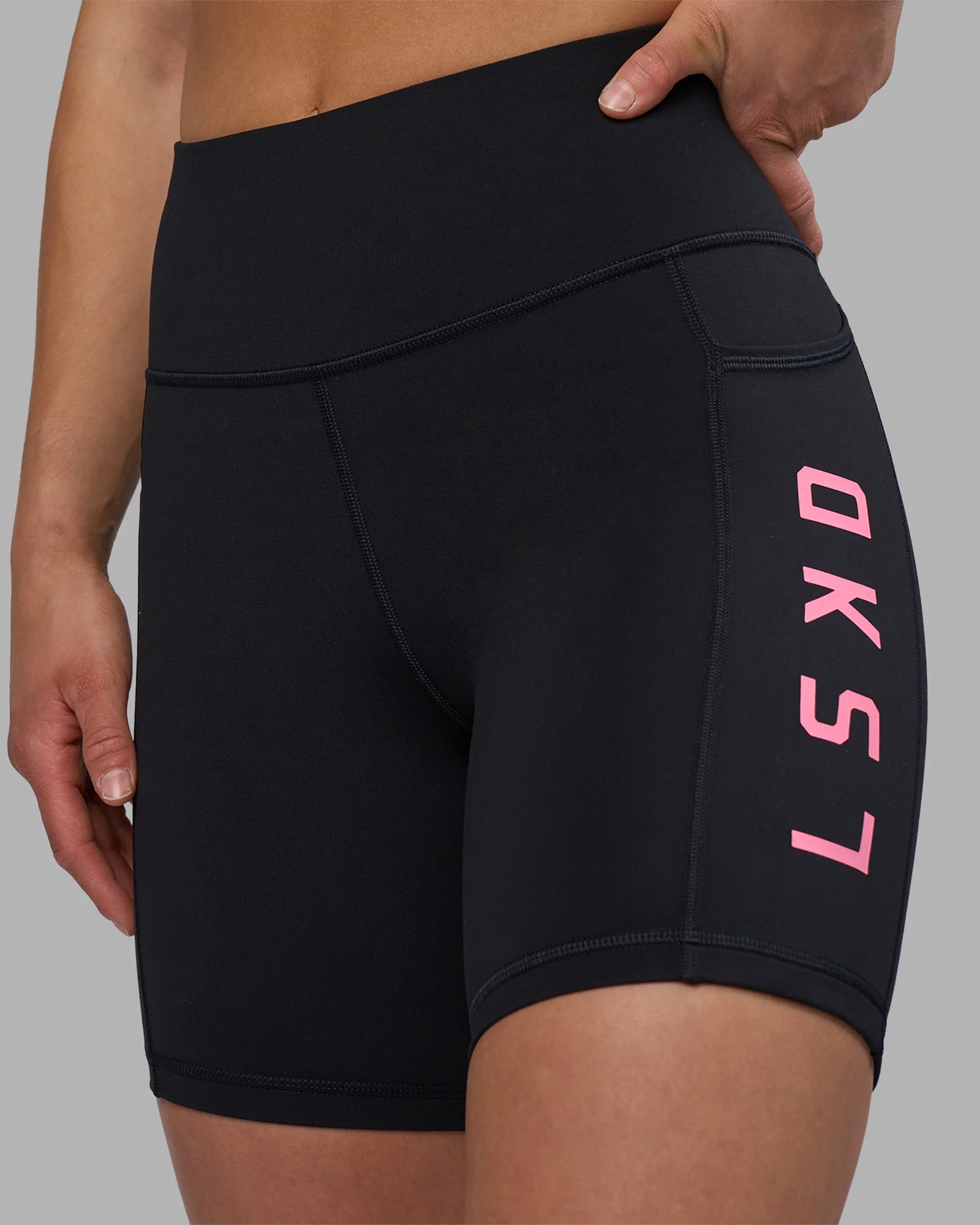 Rep Ultra High-Rise 6" Short Pockets - Black-Candy Pink