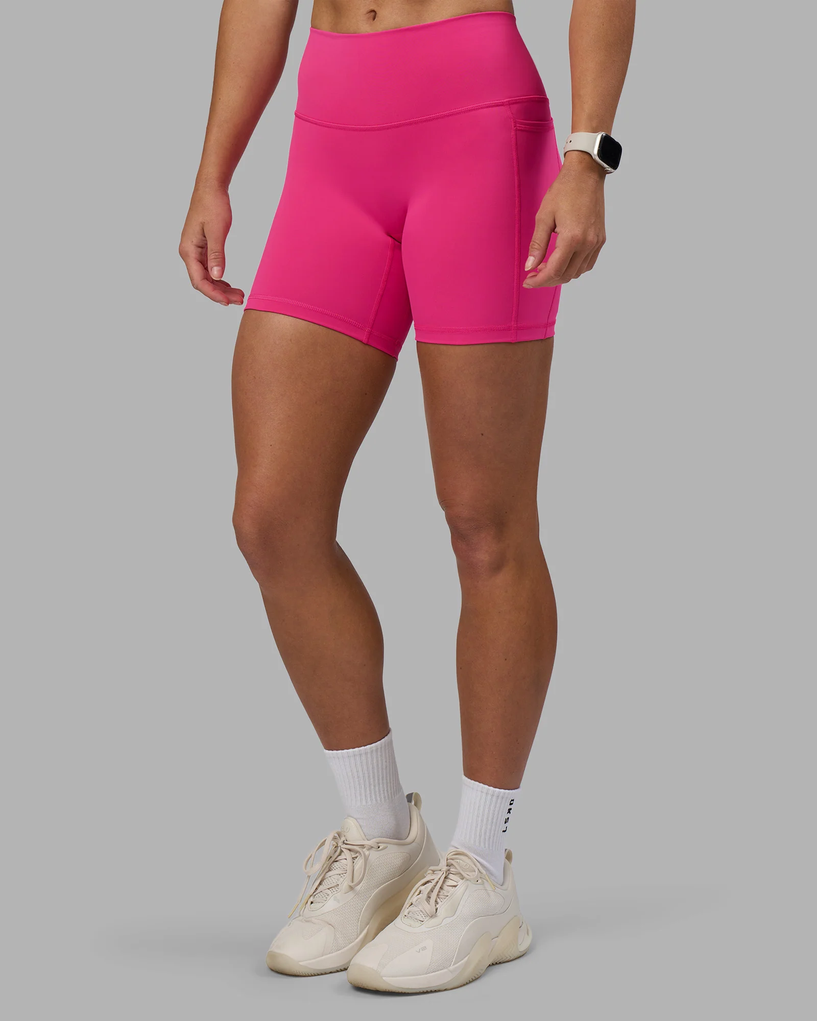 Fusion High-Rise 6" Short Pockets - Ultra Pink