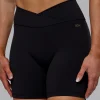 Sara Strike Ultra High-Rise Cross Over Waist 6" Short - Black