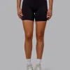 Sara Strike Ultra High-Rise Cross Over Waist 6" Short - Black