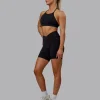 Sara Strike Ultra High-Rise Cross Over Waist 6" Short - Black