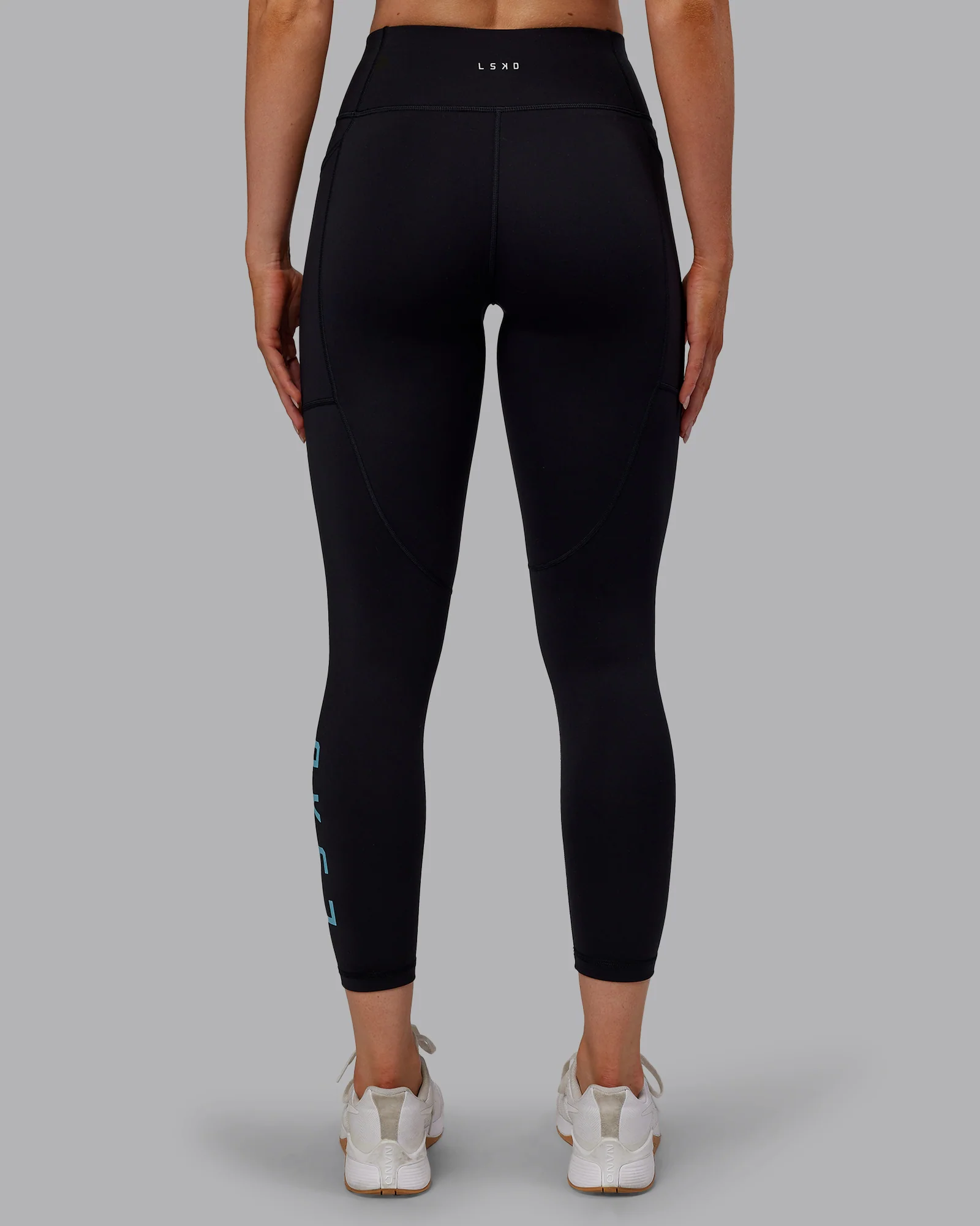 Rep Ultra High-Rise 7/8 Legging Pockets - Black-Retro Blue