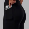 Rep Ultra High-Rise 7/8 Legging Pockets - Black-Retro Blue