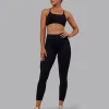 Rep Ultra High-Rise 7/8 Legging Pockets - Black-Retro Blue