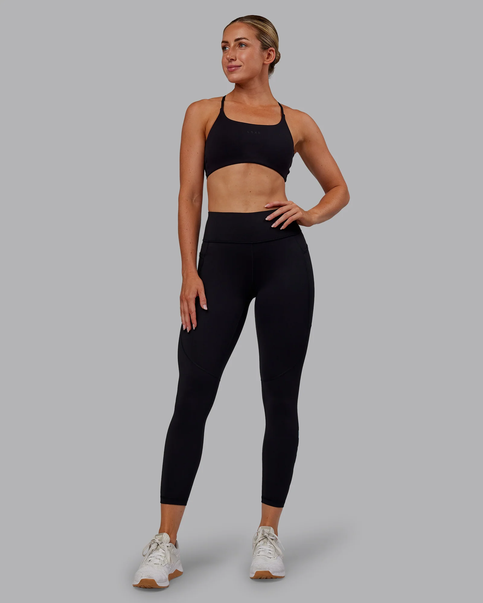 Rep Ultra High-Rise 7/8 Legging Pockets - Black-Retro Blue