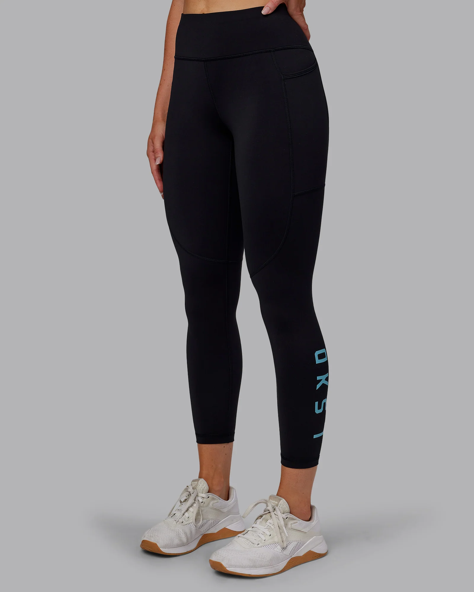 Rep Ultra High-Rise 7/8 Legging Pockets - Black-Retro Blue