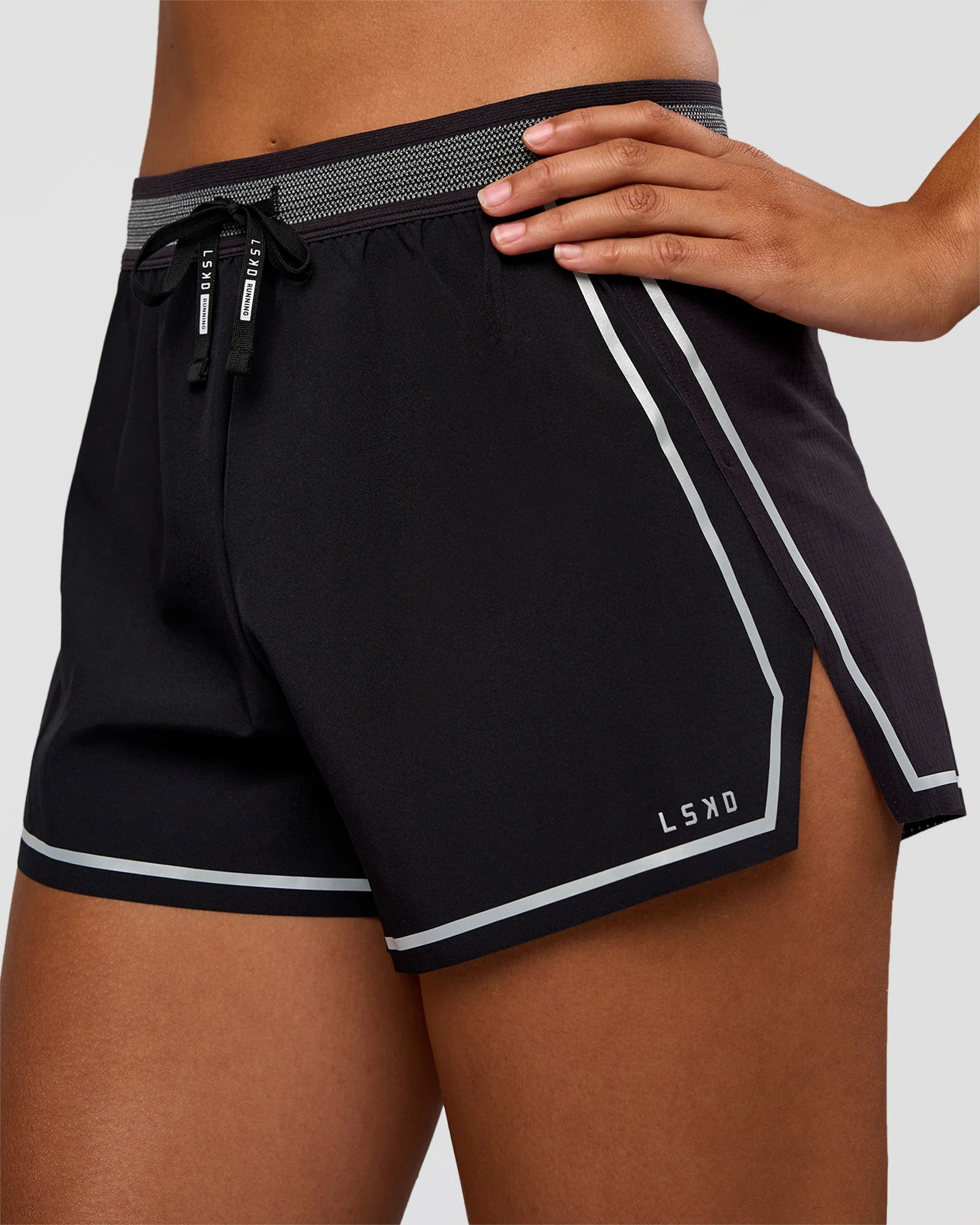 1138-accelerate-3-reflective-high-rise-running-short-black-reflective-5.webp Accelerate 3" Reflective High-Rise Running Short - Black-Reflective