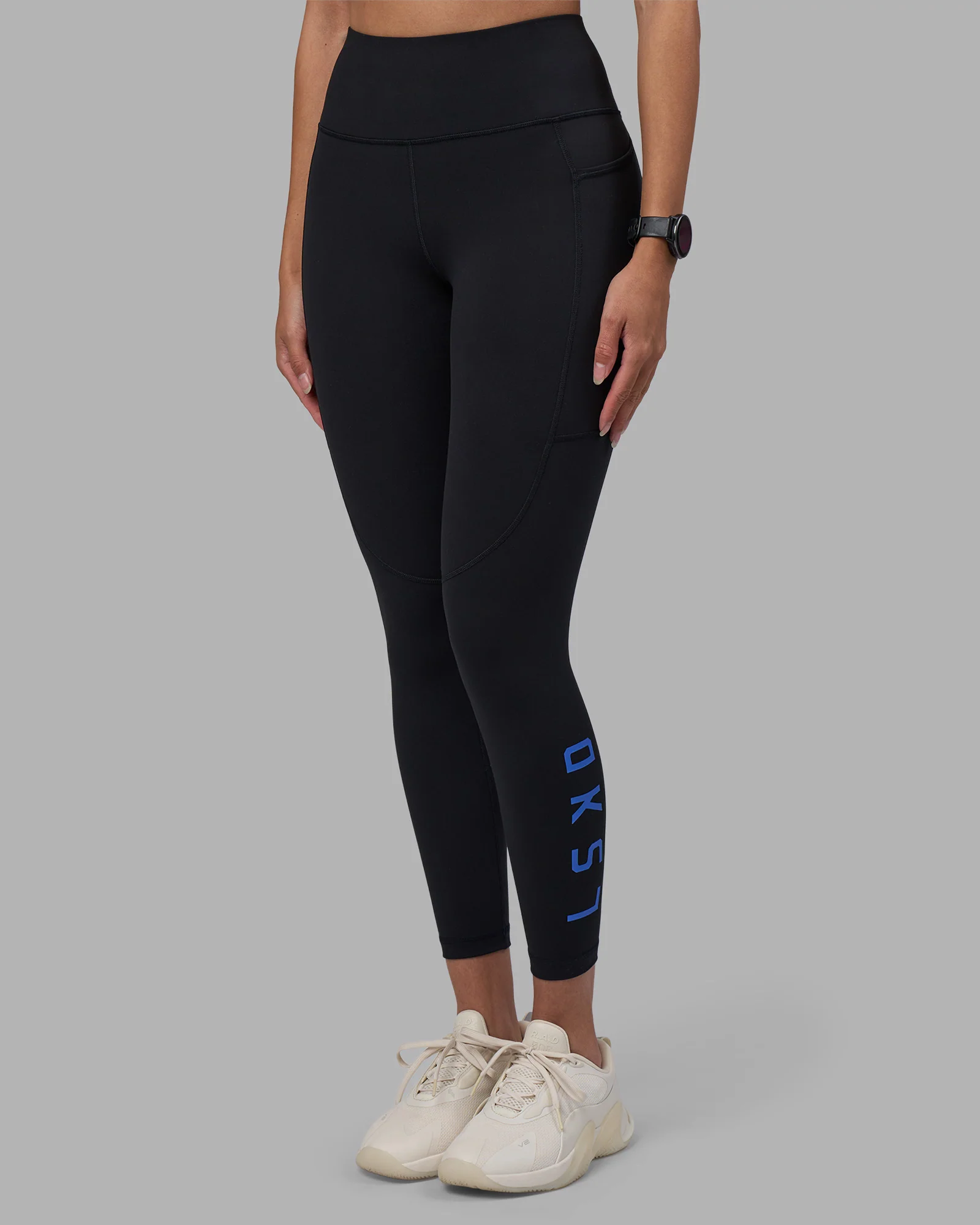 Rep Ultra High-Rise 7/8 Legging Pockets - Black-Power Cobalt