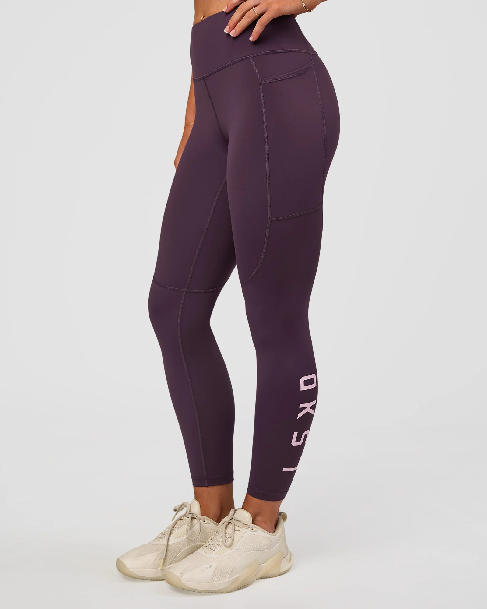 Rep Ultra High-Rise 7/8 Legging Pockets - Midnight Plum-Marshmallow