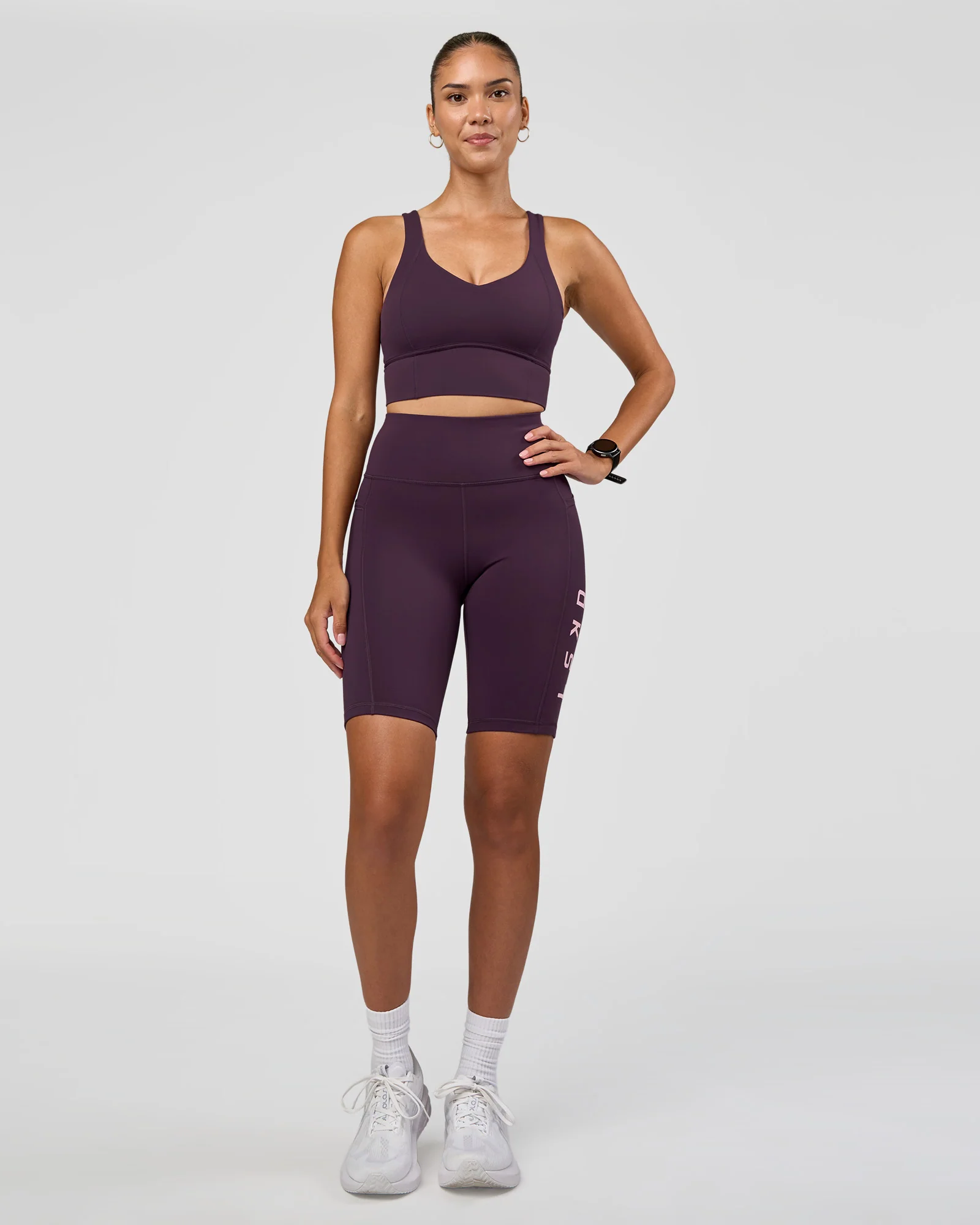 Rep Ultra High-Rise 9" Short Pockets - Midnight Plum-Marshmallow