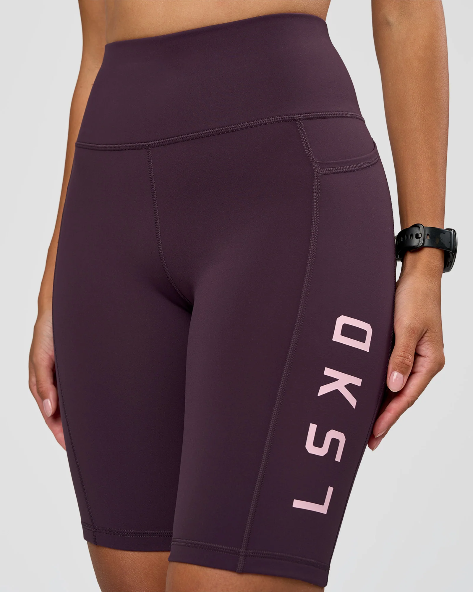 Rep Ultra High-Rise 9" Short Pockets - Midnight Plum-Marshmallow