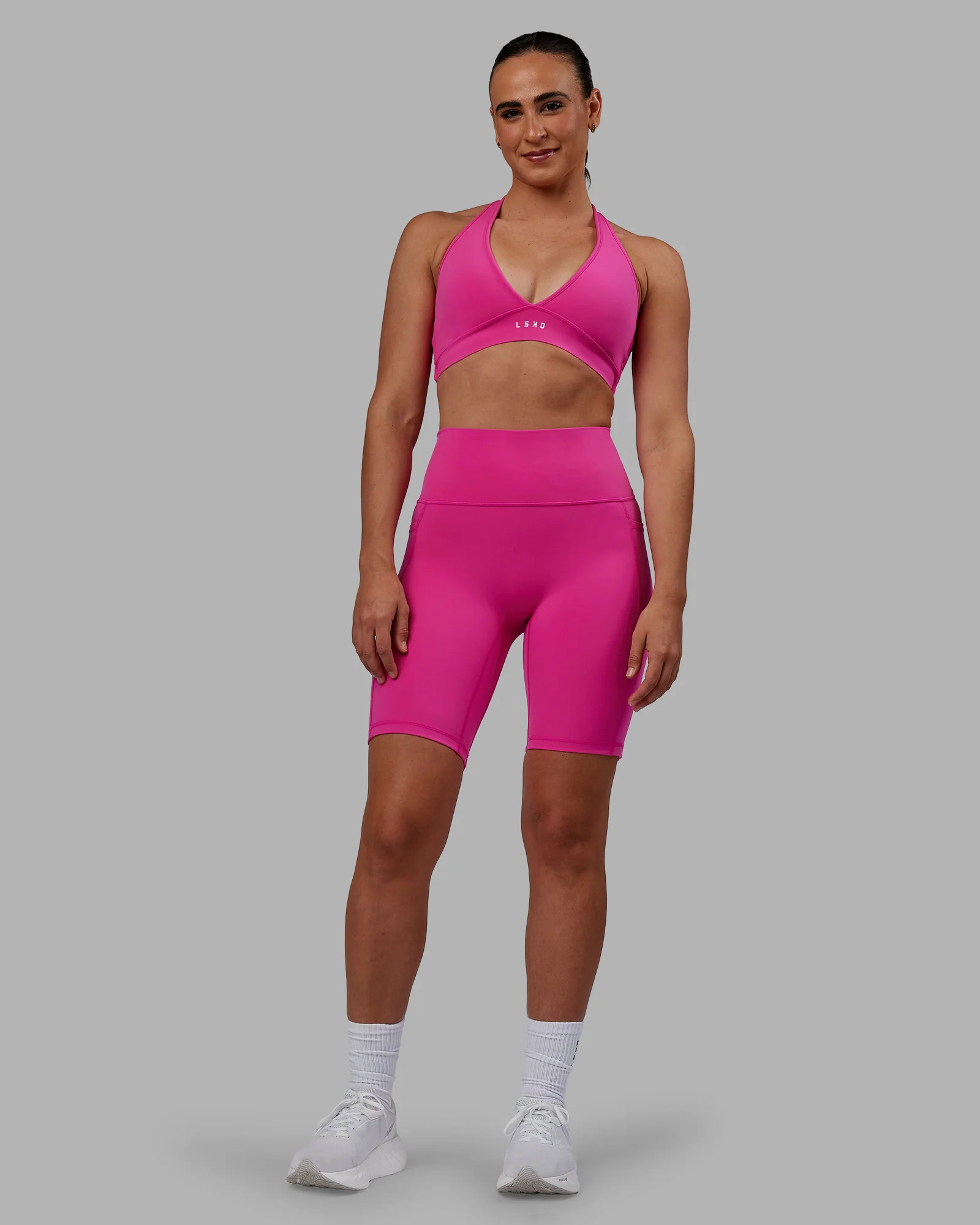 Fusion Ultra High-Rise 9" Short Pockets - Fuchsia Pink