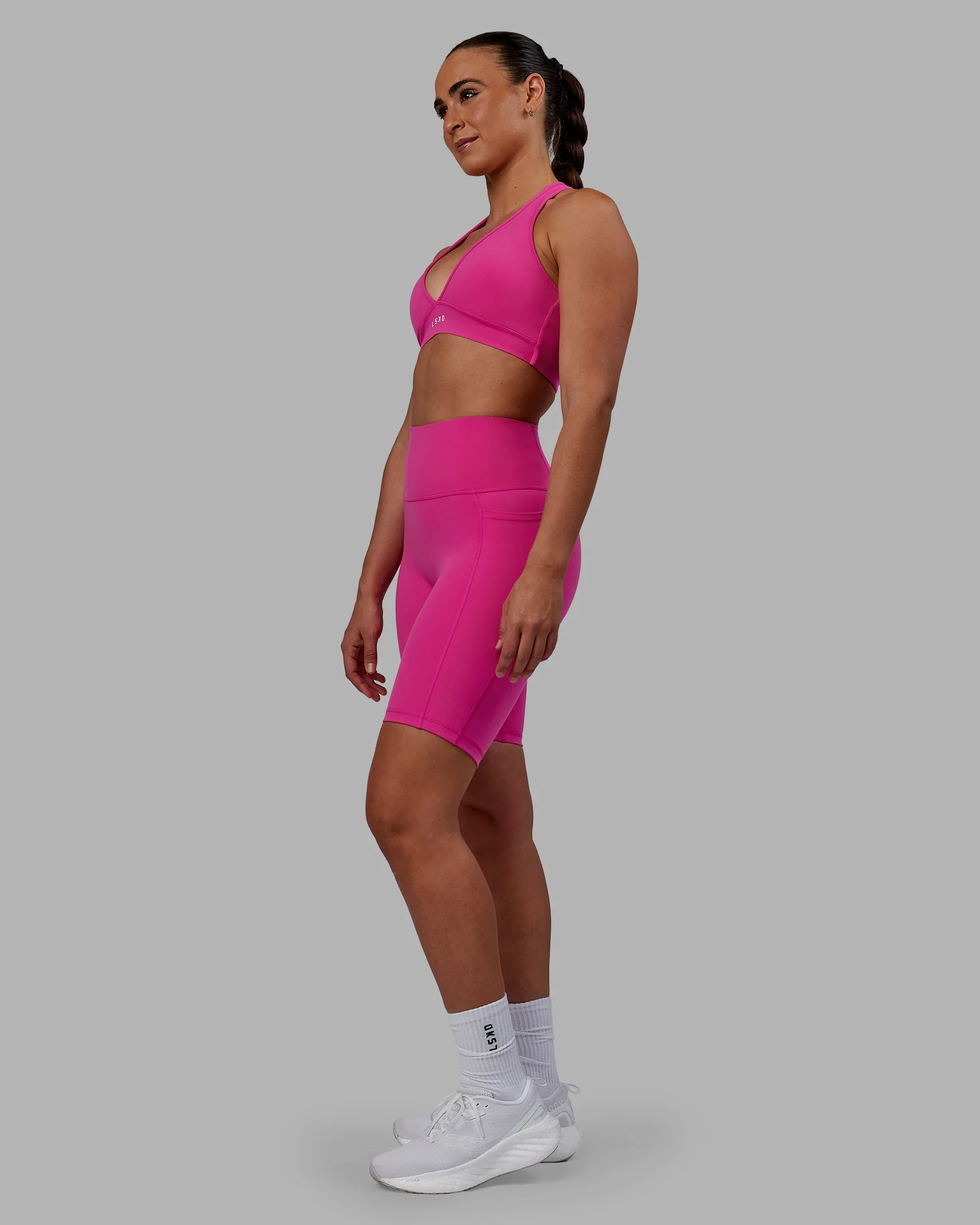 Fusion Ultra High-Rise 9" Short Pockets - Fuchsia Pink