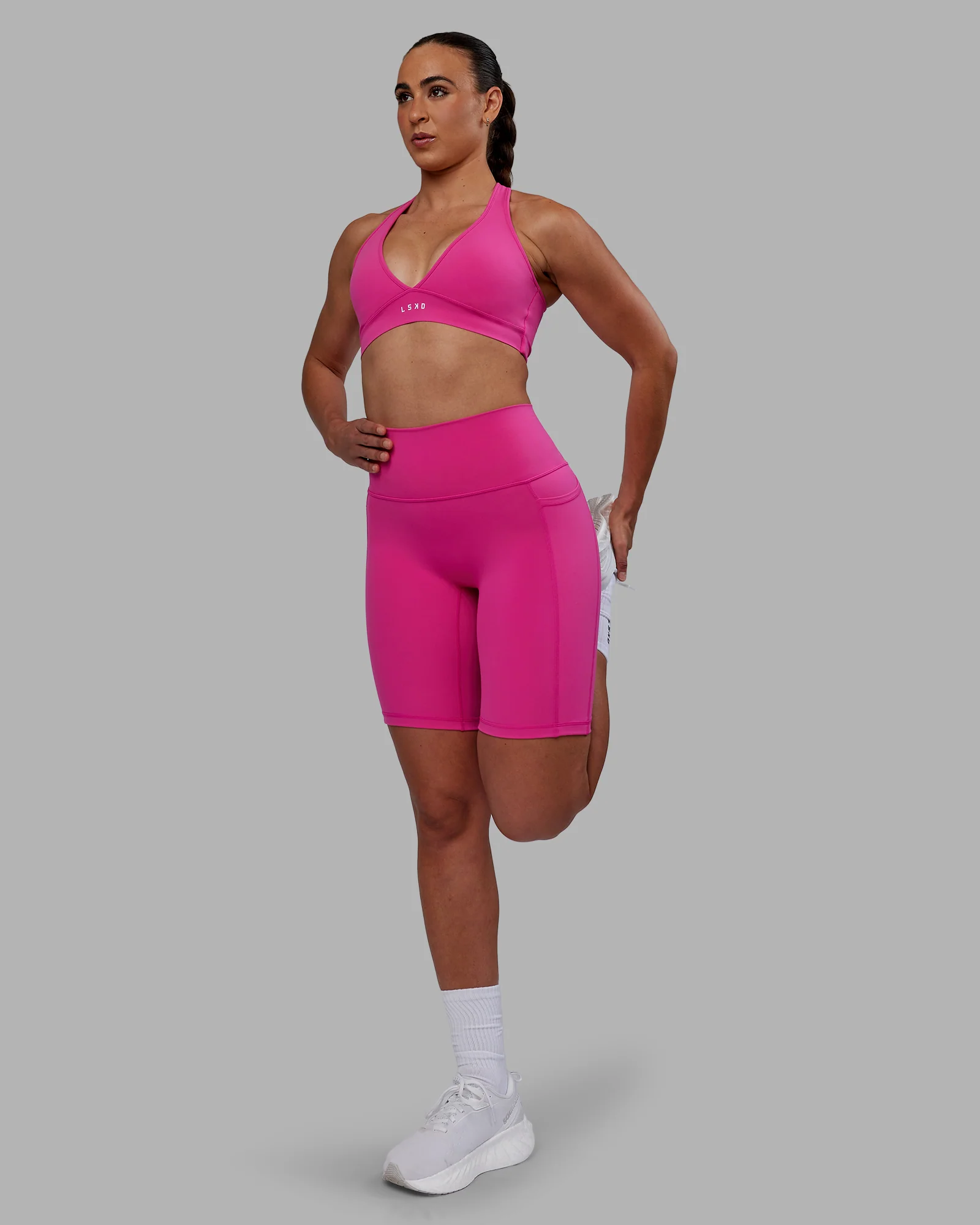 Fusion Ultra High-Rise 9" Short Pockets - Fuchsia Pink