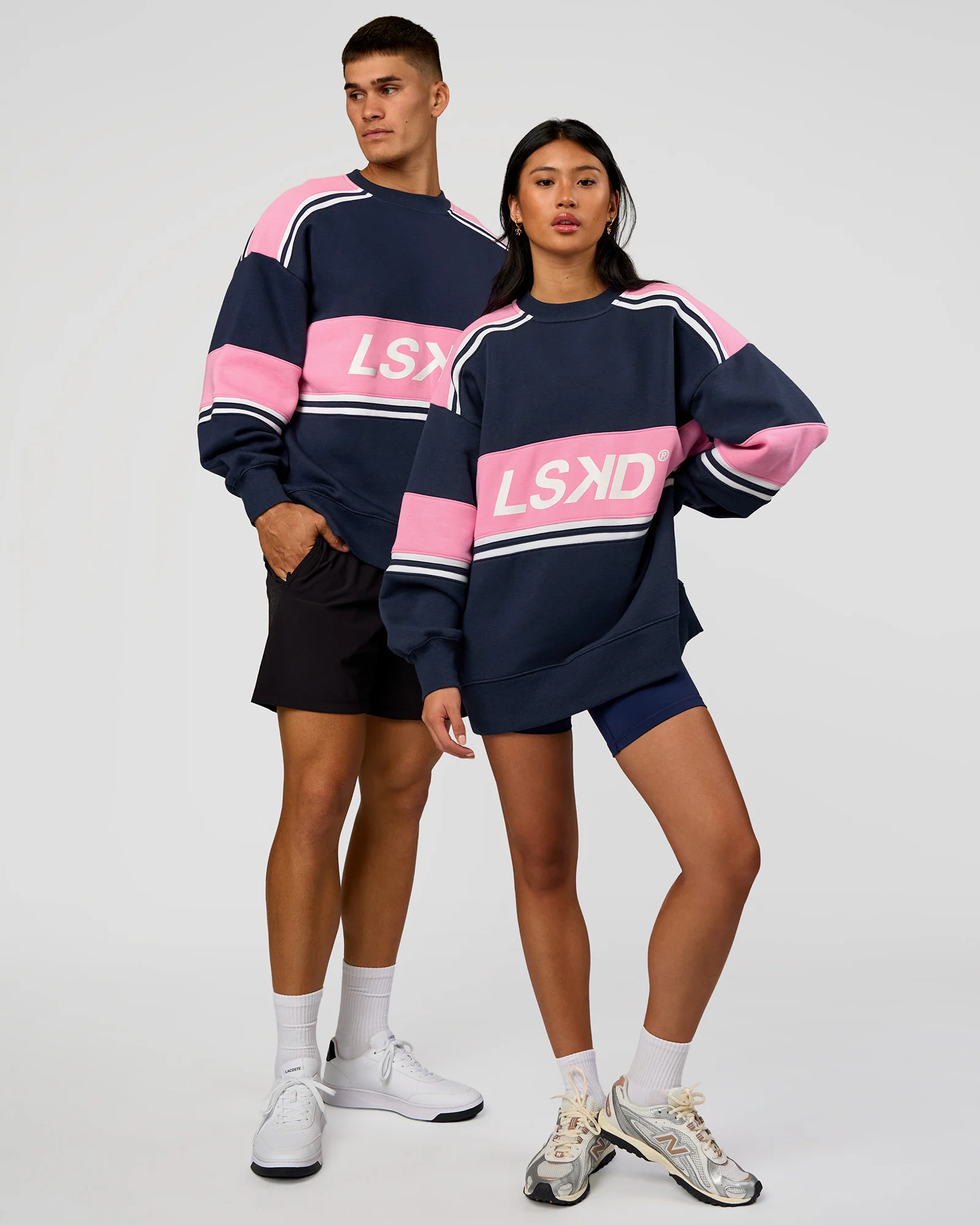 A-Team Sweater Oversize - Future Navy-Candy Pink