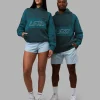 Slam Oversized Hoodie - Deep Sea-Blue Coral