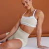 Abs Ignite Sports Bra - Shale Beige-White