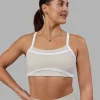 Abs Ignite Sports Bra - Shale Beige-White