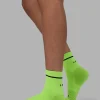 Fast Performance Quarter Socks - Lime Glo-Black