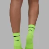 Fast Performance Quarter Socks - Lime Glo-Black