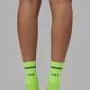 Fast Performance Quarter Socks - Lime Glo-Black