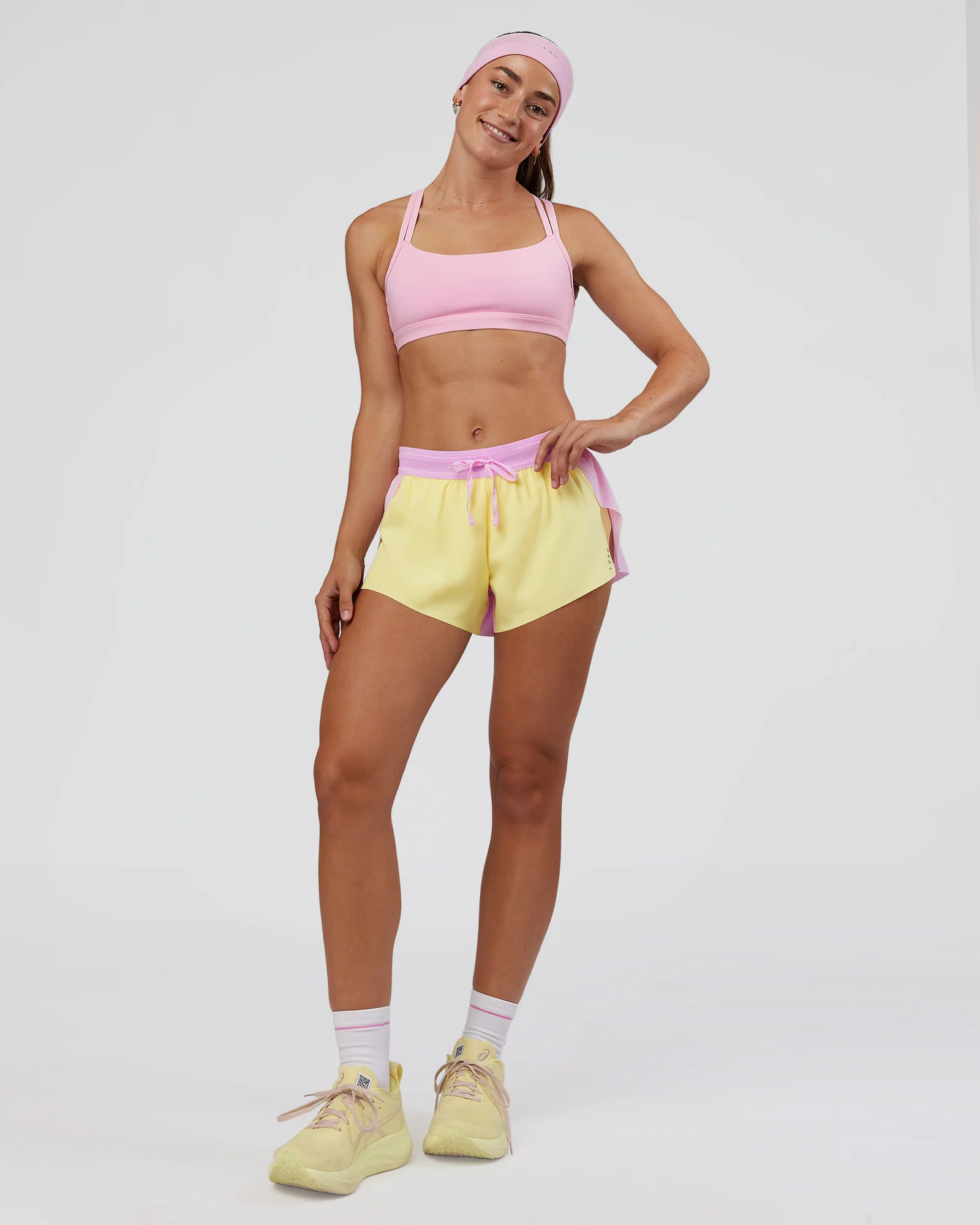 Accelerate 3" Mid-Rise Running Short - Marshmallow-Lemon