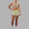 Accelerate 3" Running Short - Lime Glo-Shale Beige