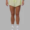 Accelerate 3" Running Short - Lime Glo-Shale Beige