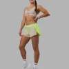 Accelerate 3" Running Short - Lime Glo-Shale Beige