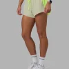 Accelerate 3" Running Short - Lime Glo-Shale Beige