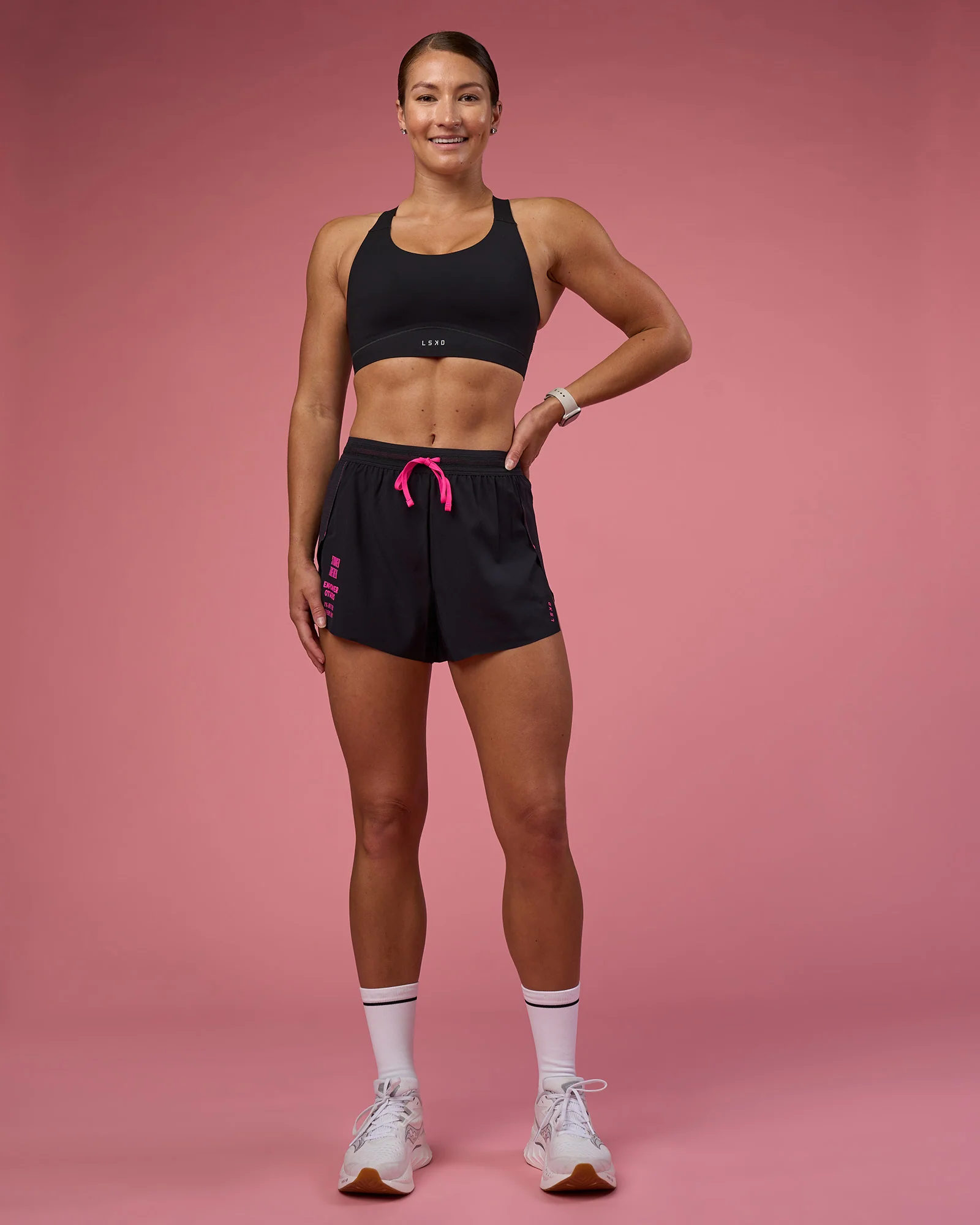 Accelerate 3" High-Rise Running Short - Black-Ultra Pink