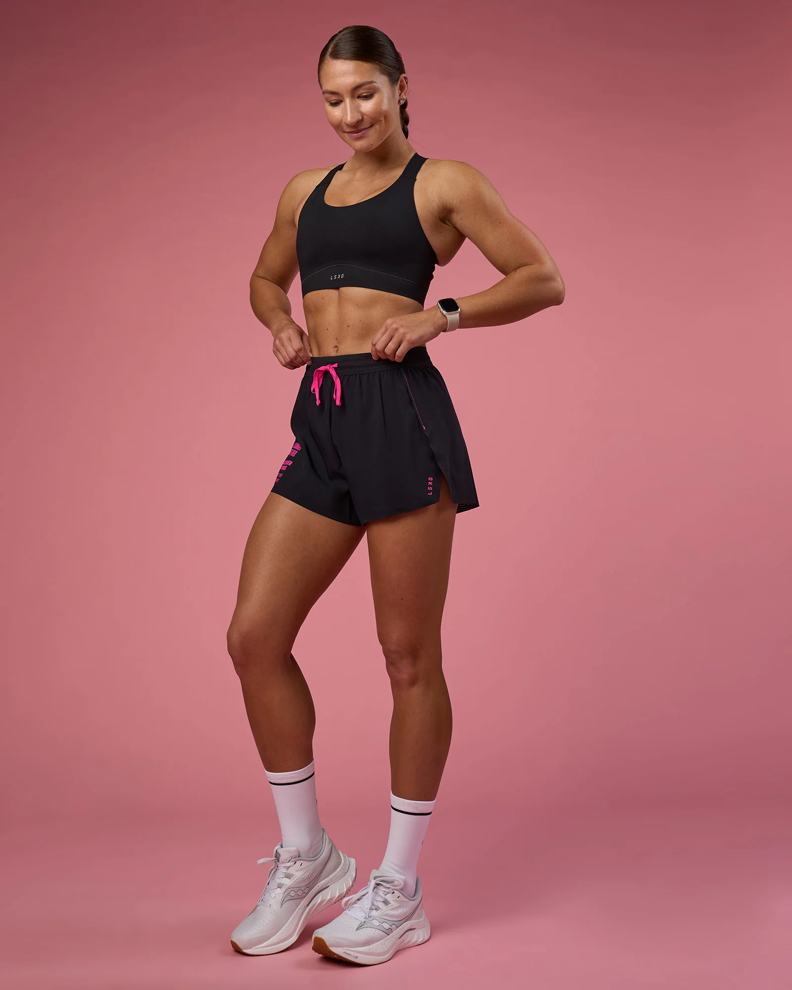 Accelerate 3" High-Rise Running Short - Black-Ultra Pink