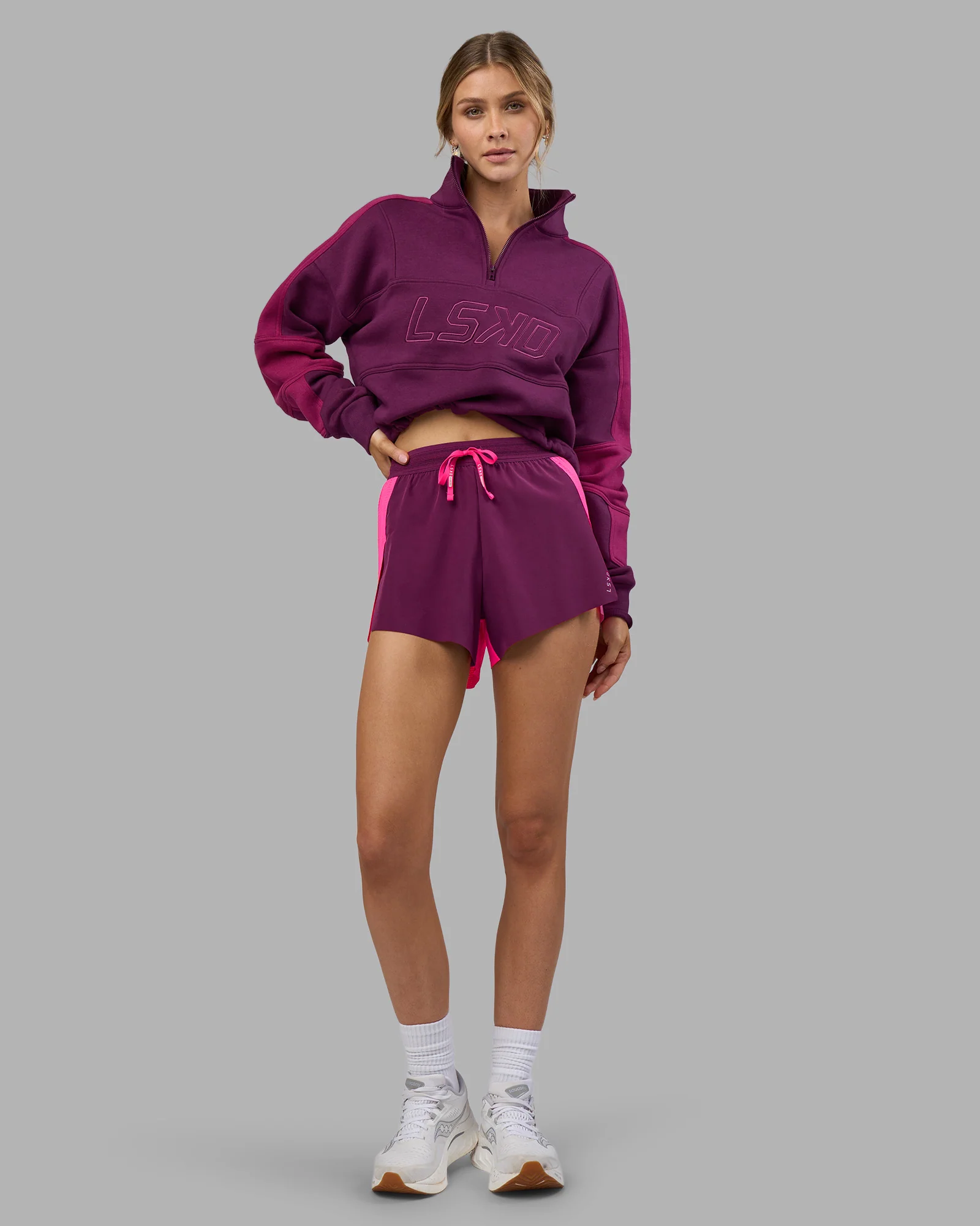 Accelerate 3" High-Rise Running Short - Ultra Pink-Plum Caspia