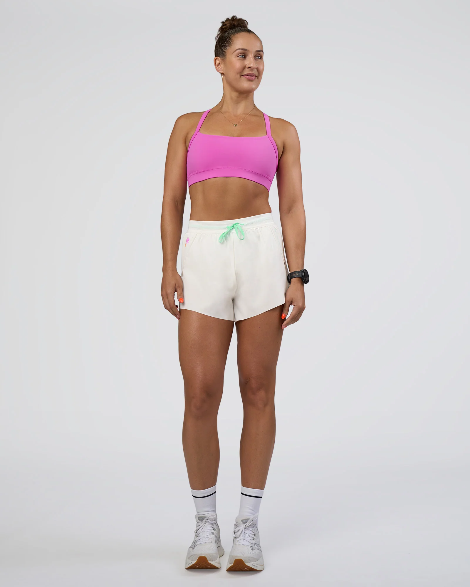 Accelerate 3" High-Rise Running Short - Off White-Floral Sticker