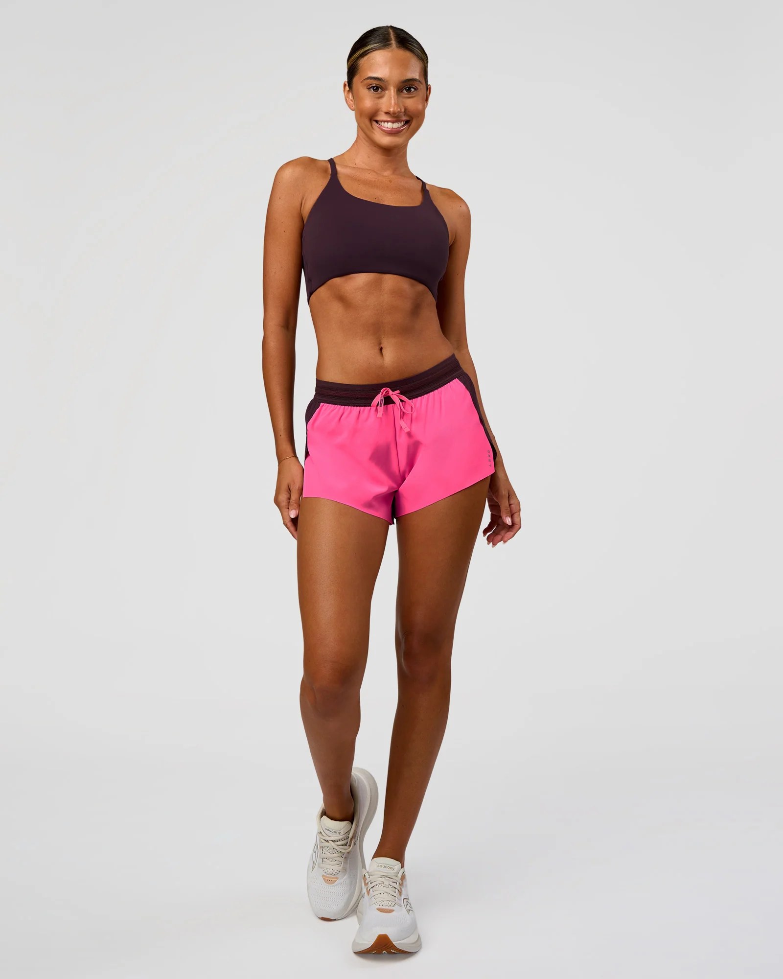 Accelerate 3" Mid-Rise Running Short - Midnight Plum-Sugar Plum