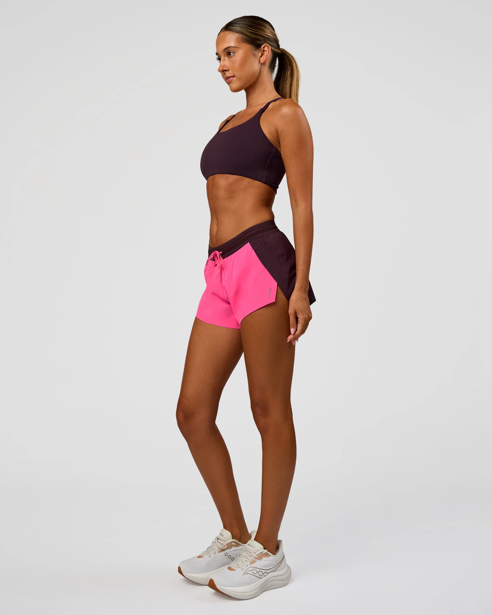 Accelerate 3" Mid-Rise Running Short - Midnight Plum-Sugar Plum