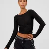 Scrunch Long Sleeve Tee - Black