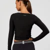Scrunch Long Sleeve Tee - Black