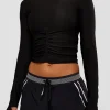 Scrunch Long Sleeve Tee - Black